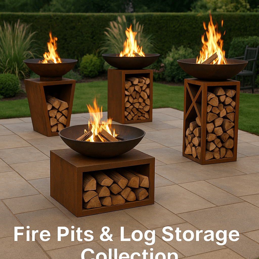 Fire Pit & Log Storage - Outside Town