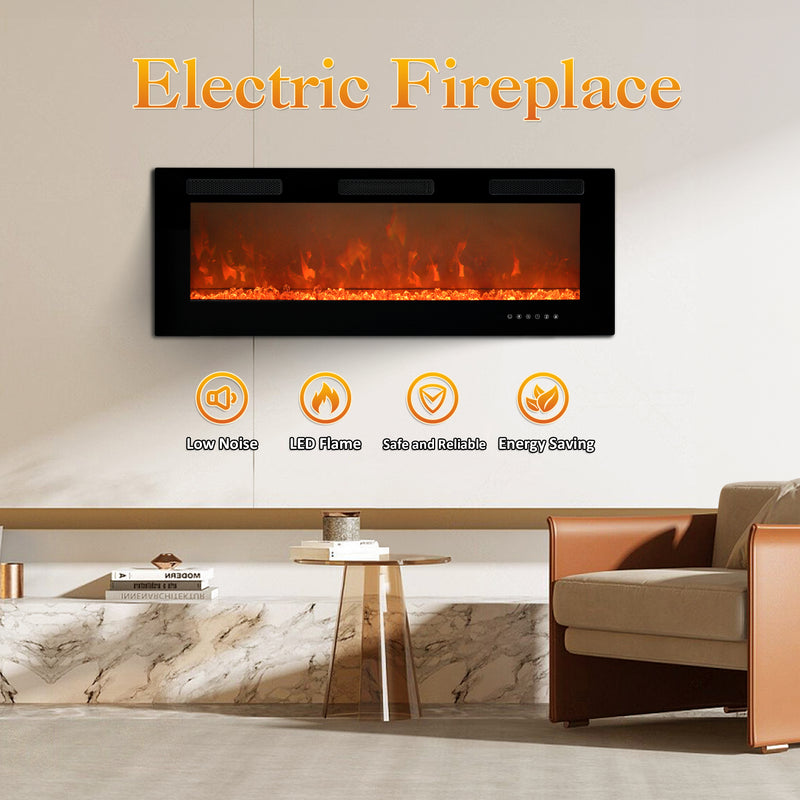50-inch Modern Wall Mount Fireplace Insert