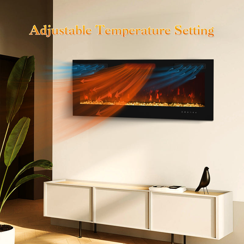 50-inch Modern Wall Mount Fireplace Insert