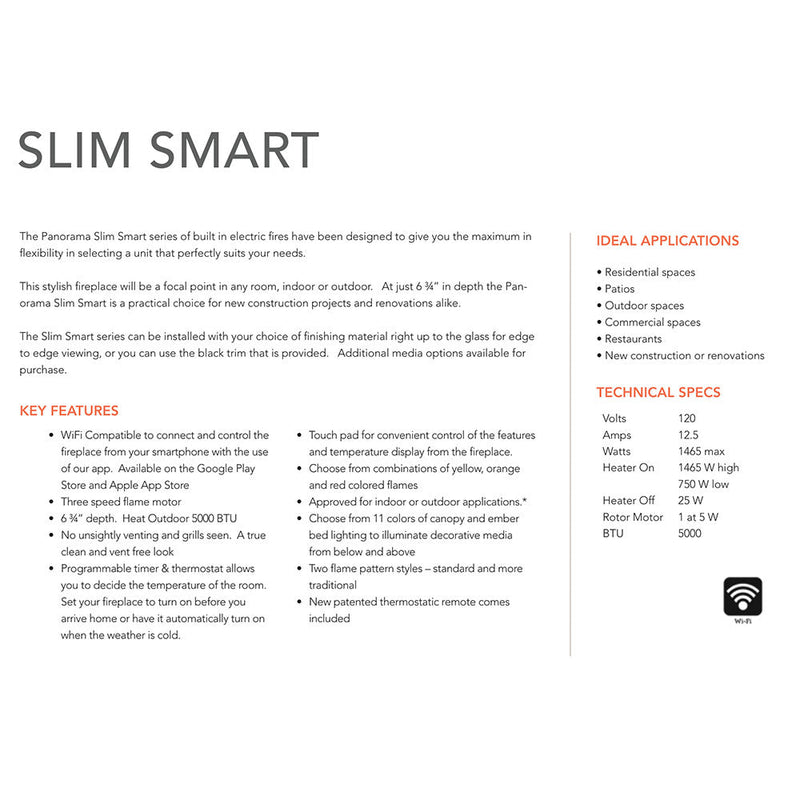 Amantii Panorama Slim Built-In Smart Electric Fireplace