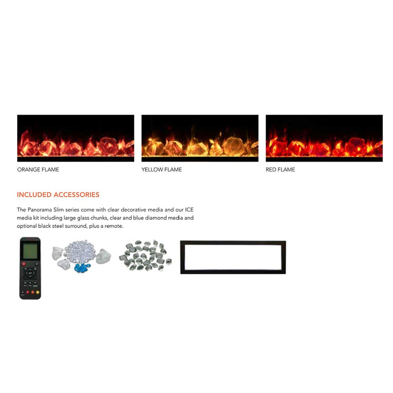 Amantii Panorama Slim Outdoor Built-In Smart Electric Fireplace and Outdoor Cover