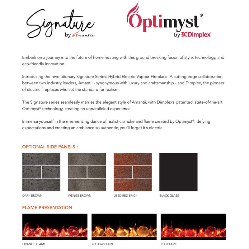 Amantii Signature 38" Built-In Hybrid Electric-Vapour Fireplace BI-TRD-38-SIG