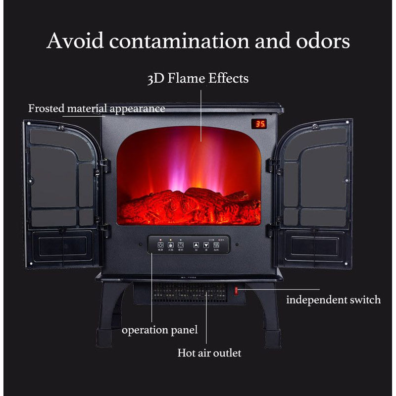 Black Fireplace Space Stove Heater