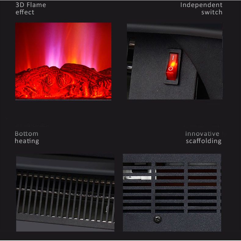 Black Fireplace Space Stove Heater