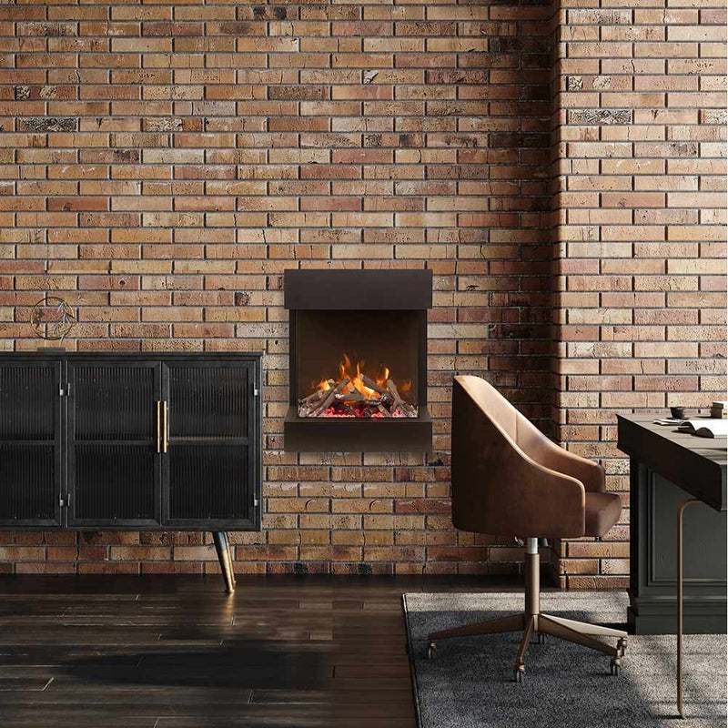 Amantii Tru-View The Cube Lumina Indoor Outdoor 3-Sided Electric Fireplace