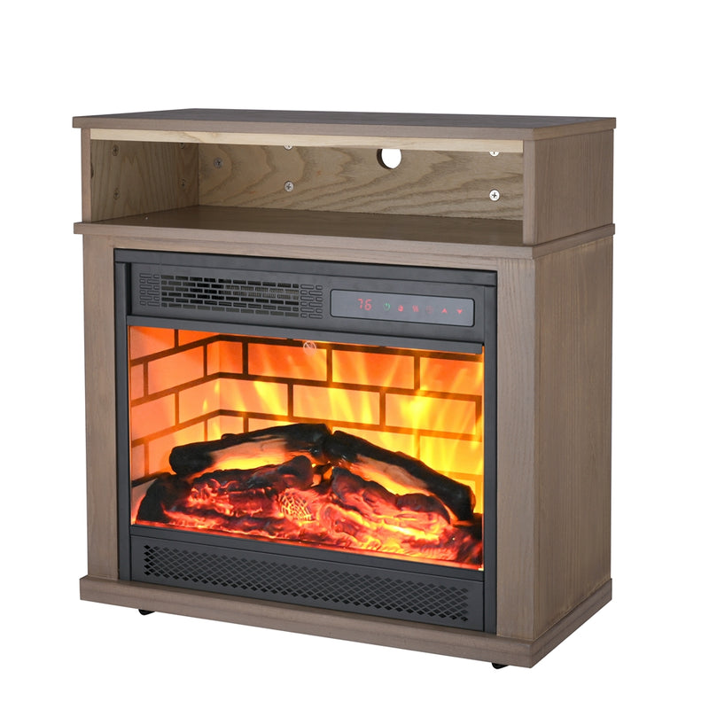 Cabinet with Mantel Fireplace Stove