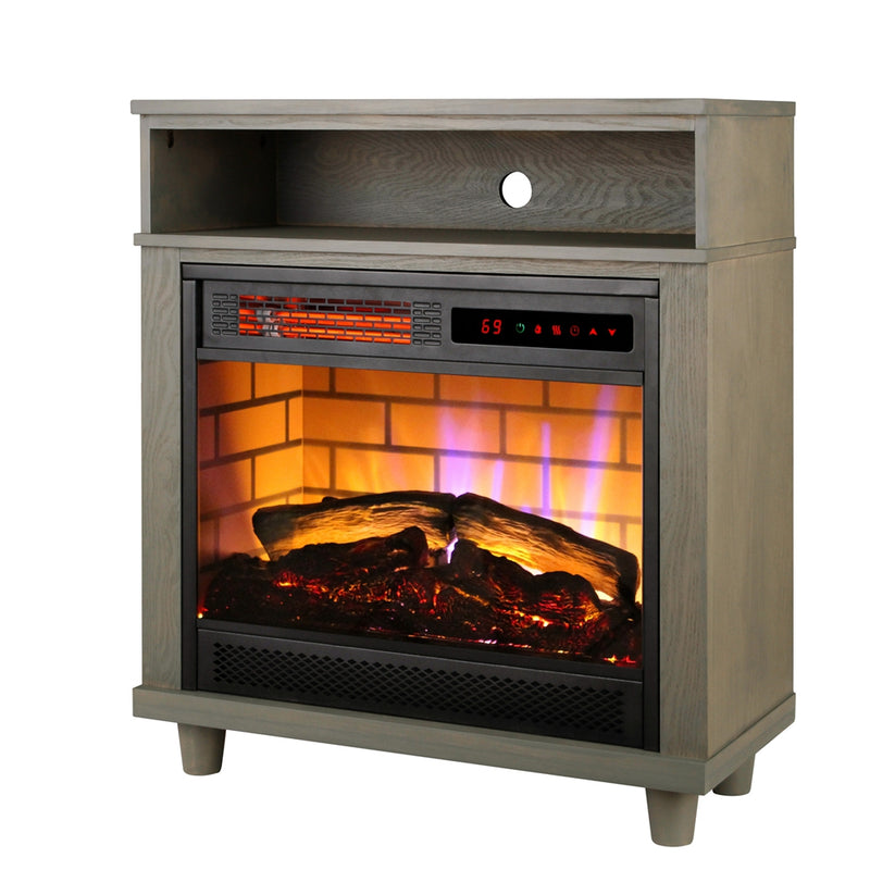 Cabinet with Mantel Fireplace Stove