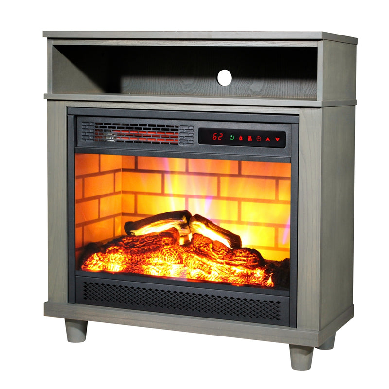 Cabinet with Mantel Fireplace Stove