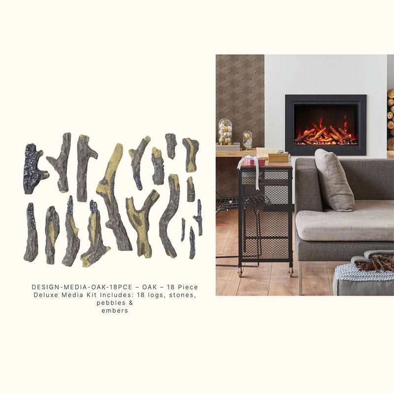 Amantii 18-Piece Oak Log Set with Deluxe Media Kit