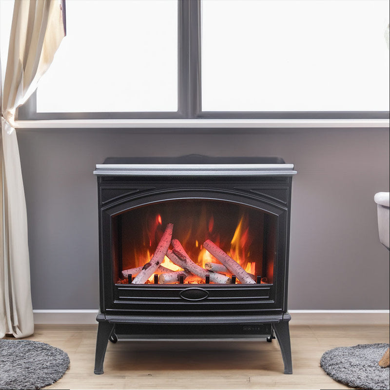 Amantii Lynwood E70 Freestanding Cast Iron Electric Fireplace Stoves with Logs