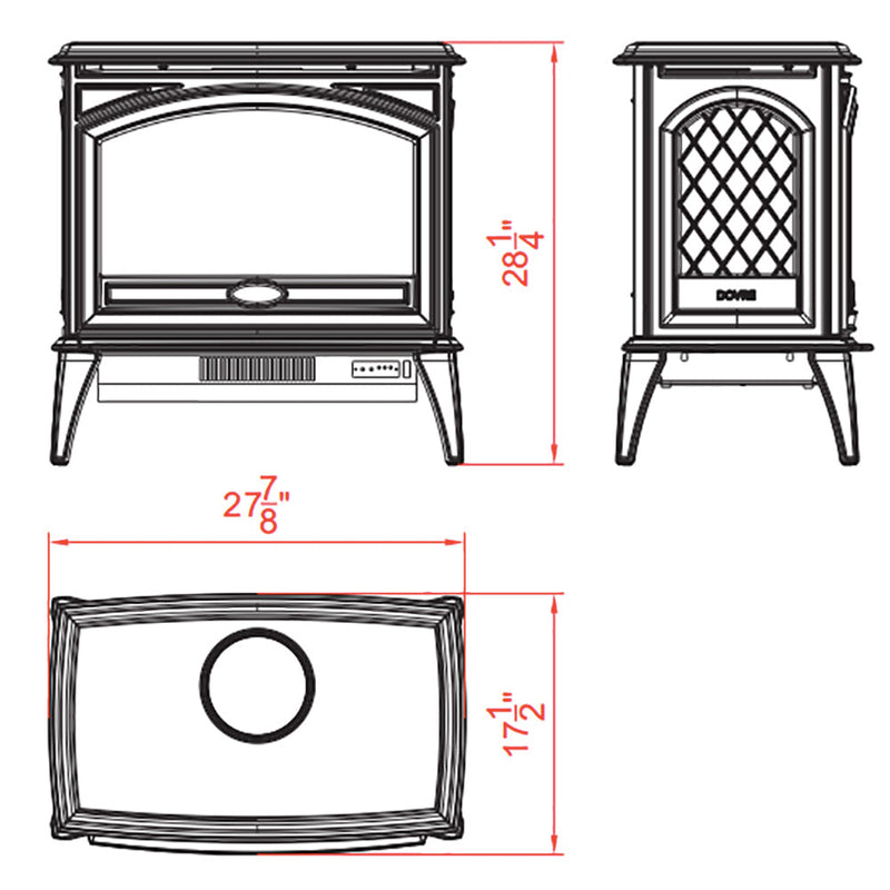 Amantii Lynwood E70 Freestanding Cast Iron Electric Fireplace Stoves with Logs