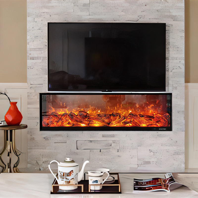 Indoor 2D Real Flame Decorative Electric Fireplace Wall Mounted