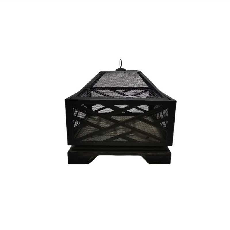 Elegant Lightweight Steel Fire Pit with Screen – Outdoor Wood Burning