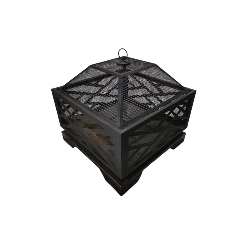 Elegant Lightweight Steel Fire Pit with Screen – Outdoor Wood Burning