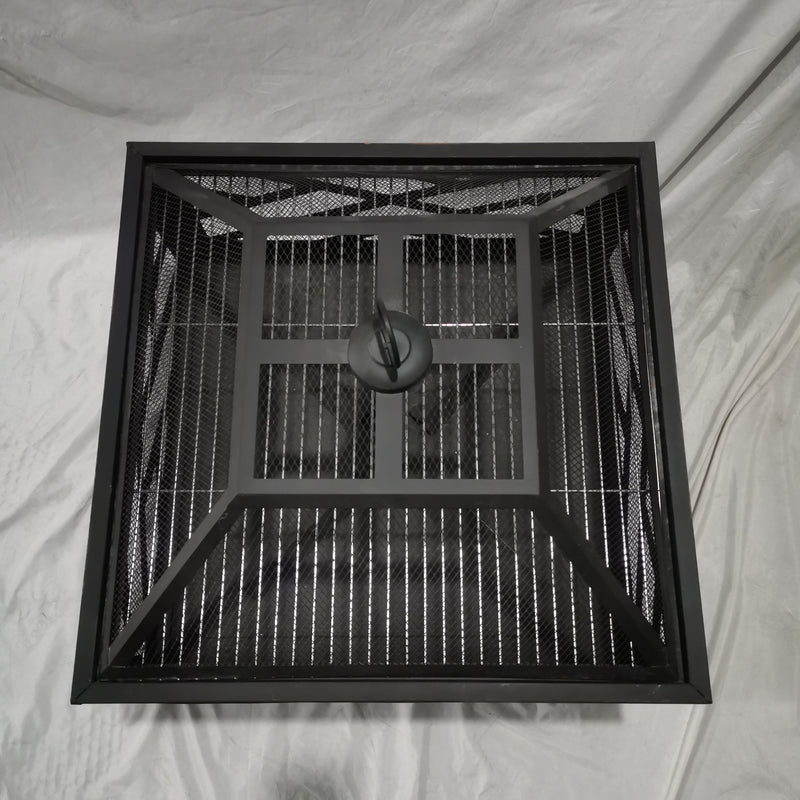 Elegant Lightweight Steel Fire Pit with Screen – Outdoor Wood Burning