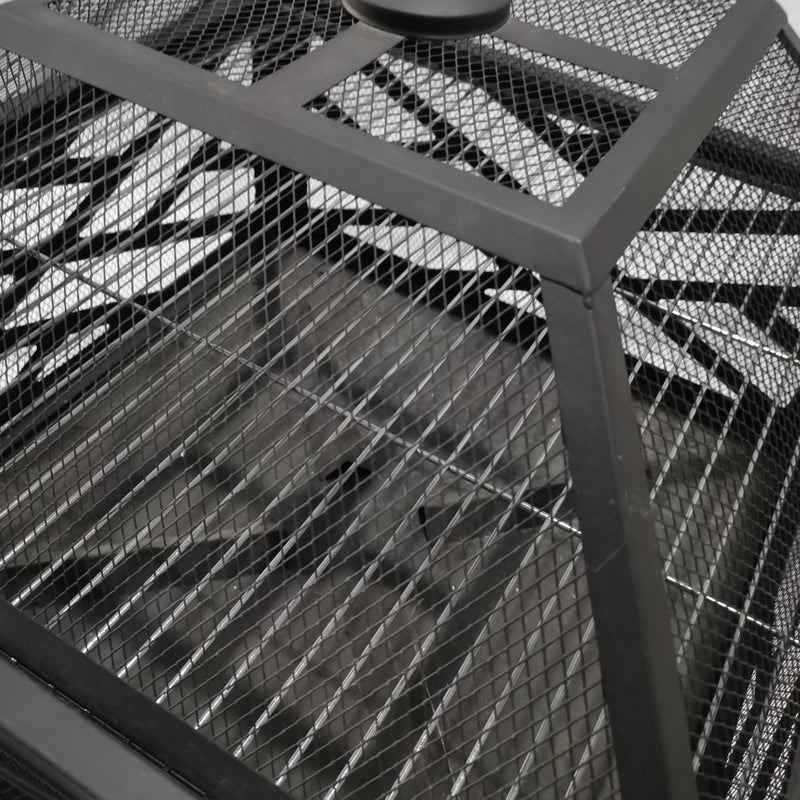 Elegant Lightweight Steel Fire Pit with Screen – Outdoor Wood Burning