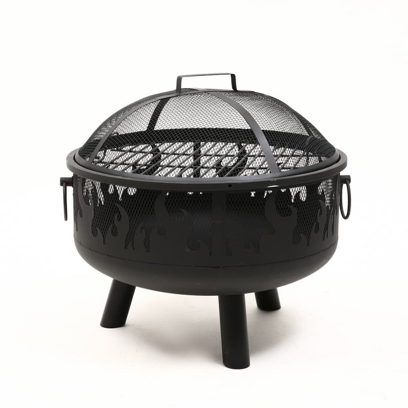 Modern Outdoor Steel Fire Pit with Cover