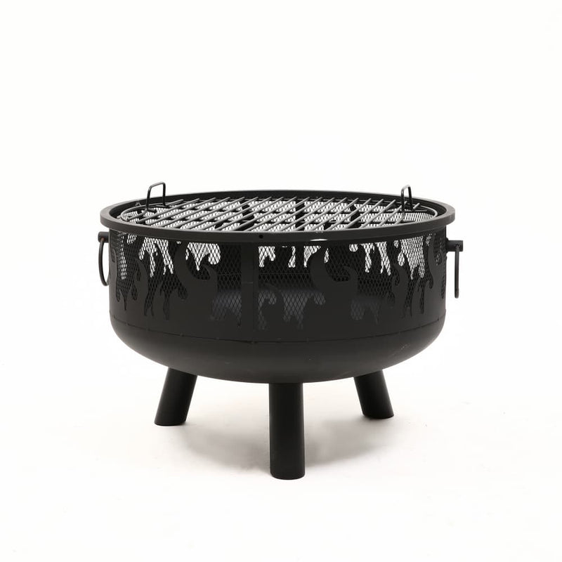 Modern Outdoor Steel Fire Pit with Cover
