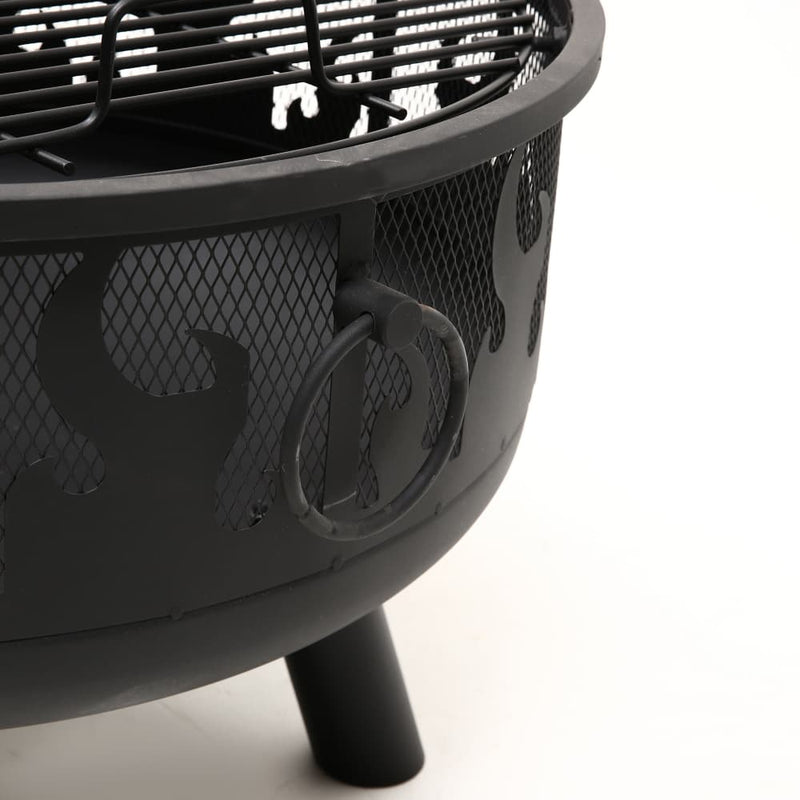 Modern Outdoor Steel Fire Pit with Cover