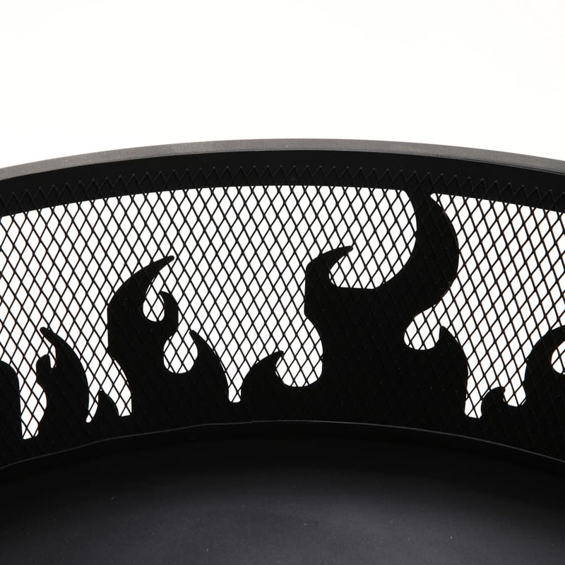 Modern Outdoor Steel Fire Pit with Cover