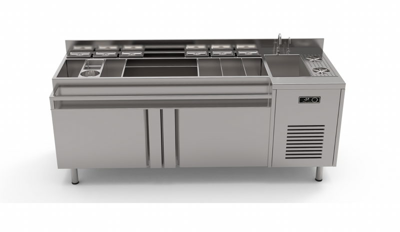 Stainless Steel Outdoor Movable & Foldable Cocktail Bar Station