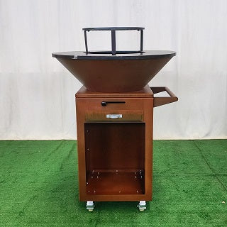 Corten Steel Charcoal Fire Pit & Storage