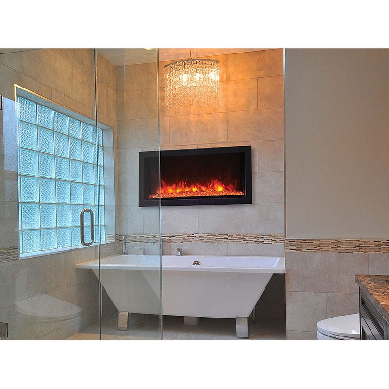 Remii 35-In Extra Slim Indoor or Outdoor Built-In Electric Fireplace