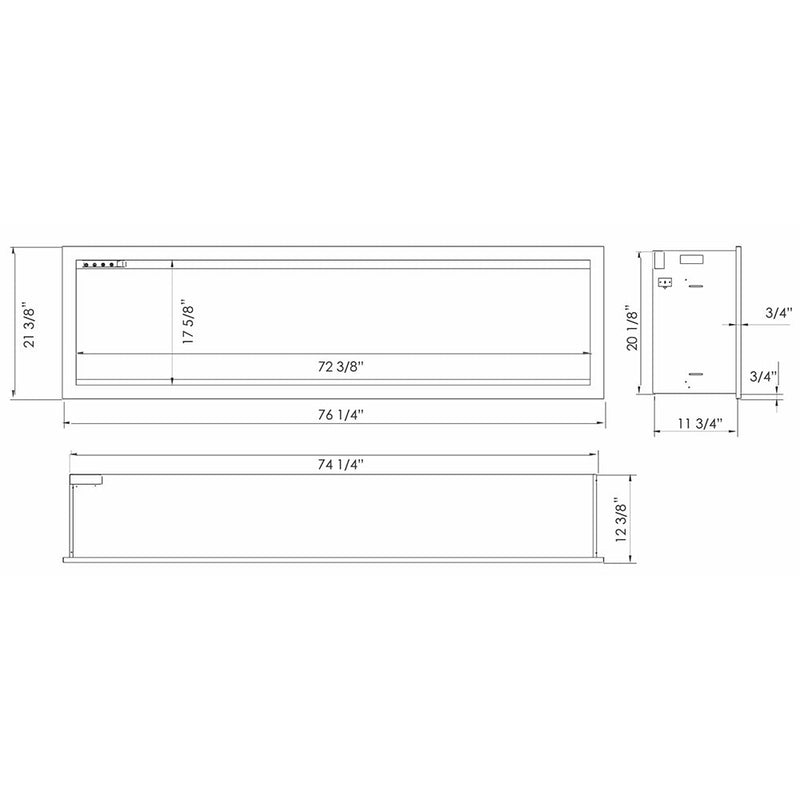 Amantii Symmetry Extra Tall Bespoke  Built-In Electric Fireplace