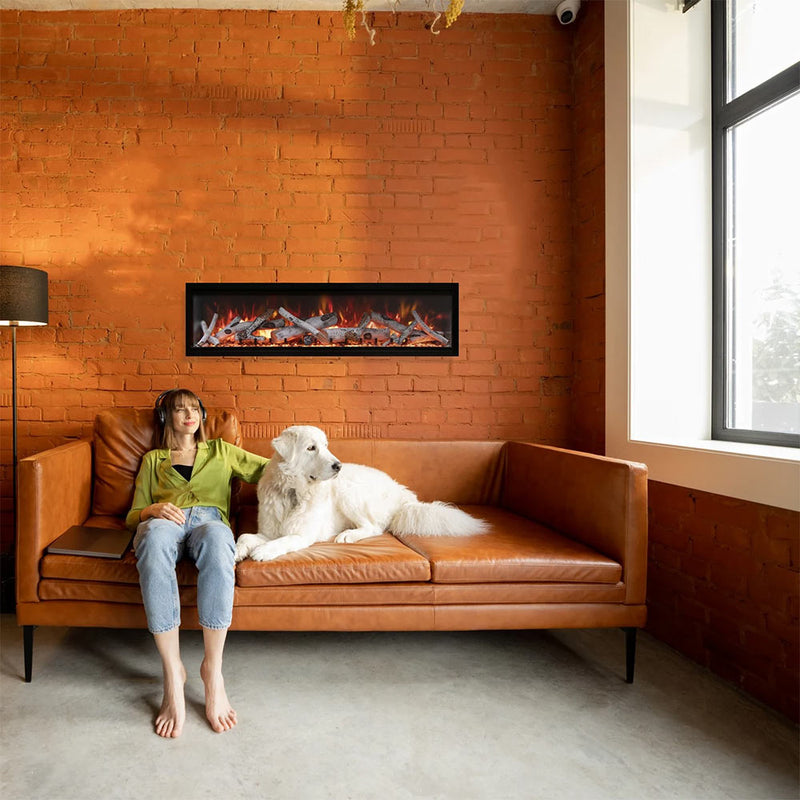 Amantii Symmetry Extra Tall Indoor/Outdoor Built-In Smart Electric Fireplace