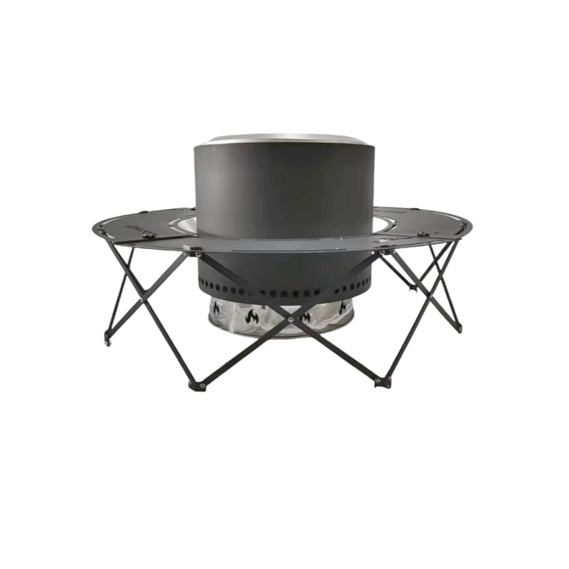 Stainless Steel Fire Pit with Base and Grill Table