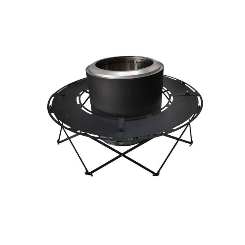 Stainless Steel Fire Pit with Base and Grill Table