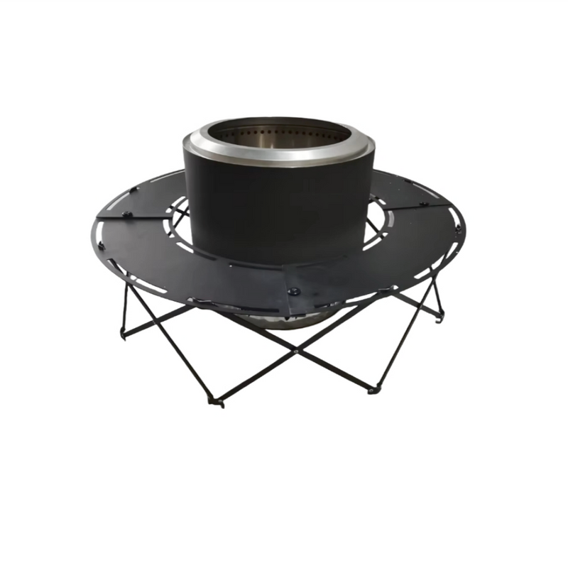 Stainless Steel Fire Pit with Base and Grill Table