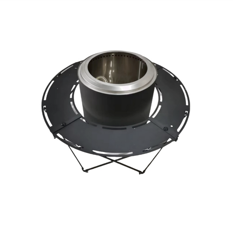 Stainless Steel Fire Pit with Base and Grill Table