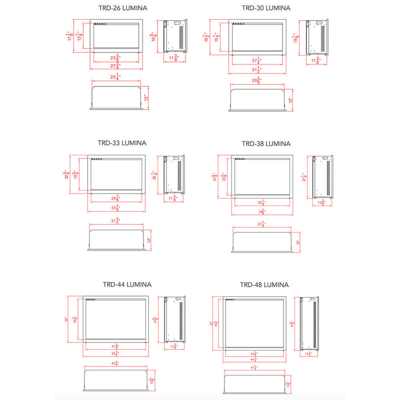 Amantii Traditional Lumina 38-Inches Built-In Electric Fireplace