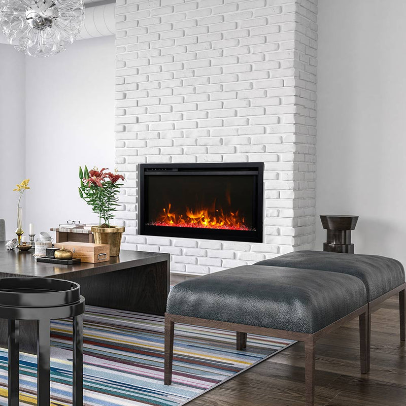 Amantii Traditional Extra Slim Built-In Smart 30-Inch Electric Fireplace