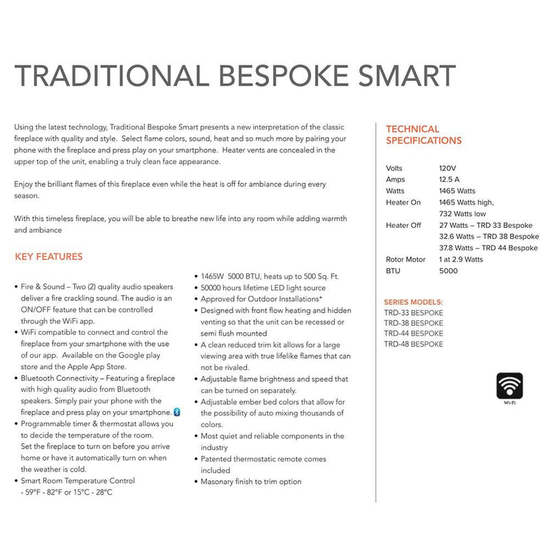 Amantii Traditional Insert Bespoke Indoor/Outdoor Electric Fireplace on Pedestal