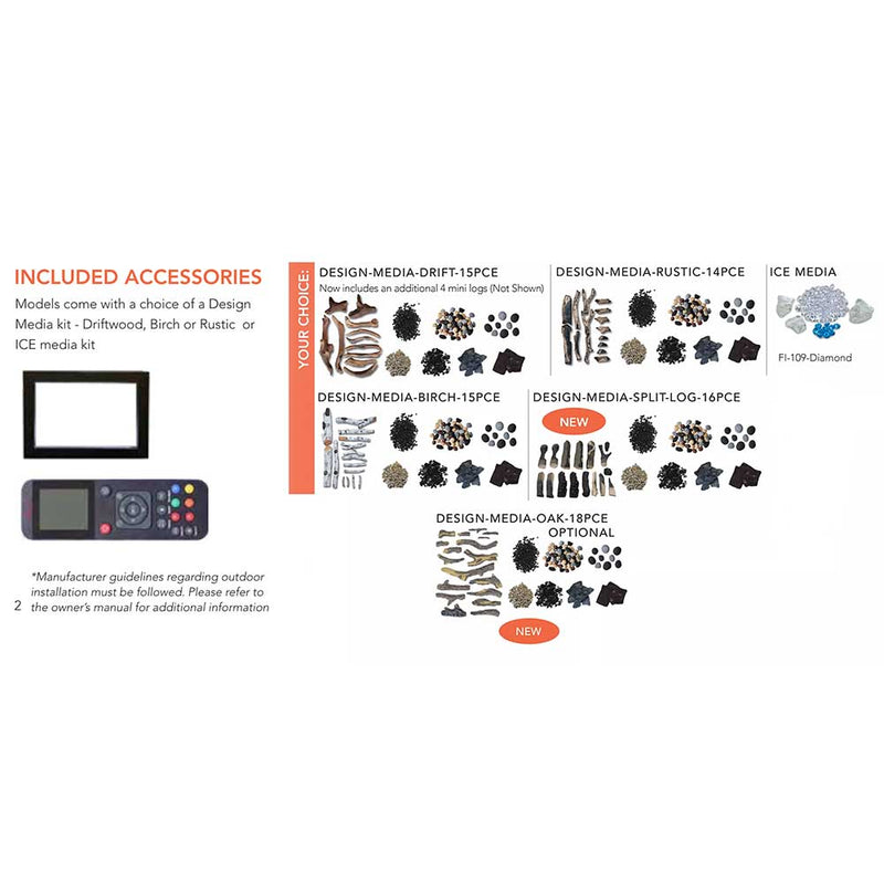 Amantii Traditional Insert Bespoke Indoor/Outdoor Electric Fireplace on Pedestal