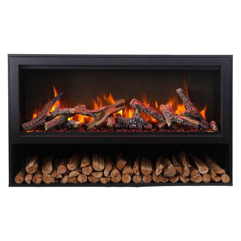 Amantii Symmetry 50-Inch Extra Tall Bespoke on Pedestal  Indoor/Outdoor Built-In Smart Electric Fireplace
