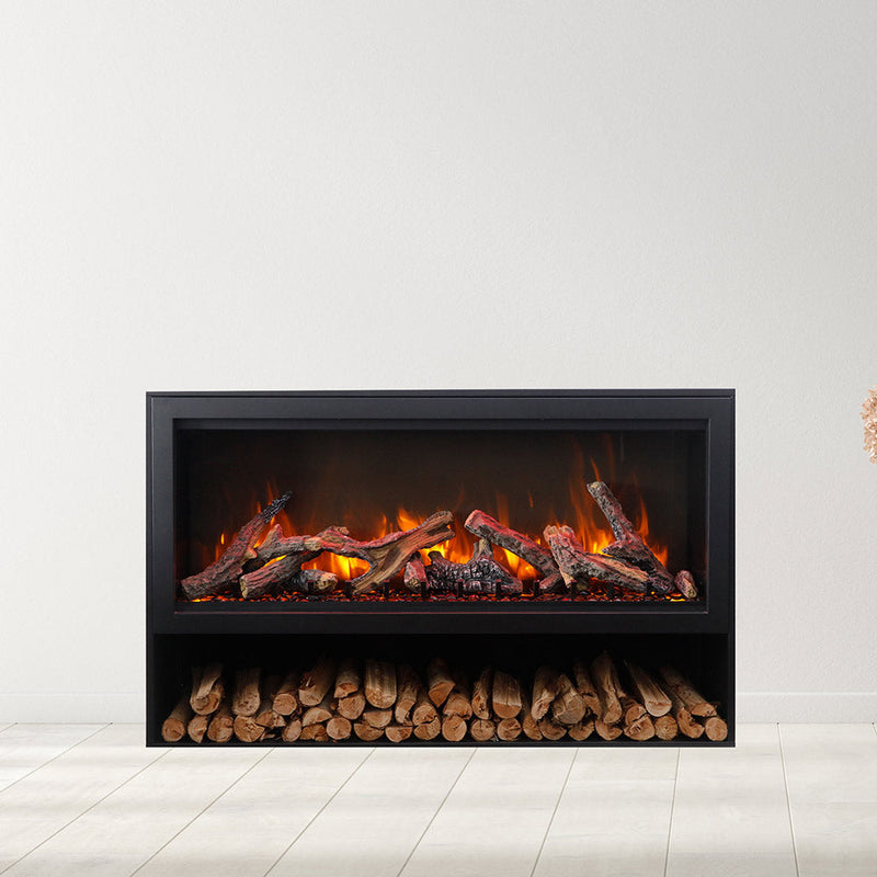 Amantii Symmetry Extra Tall Smart 50 Inch On Pedestal Indoor/Outdoor Built-In Electric Fireplace