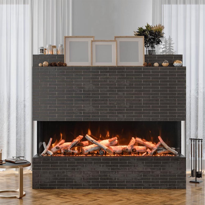 Amantii Tru-View XL Deep Indoor/Outdoor Built-In 3-Sided Smart Electric Fireplace