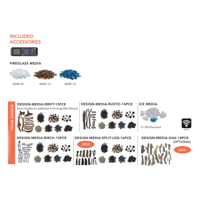 Amantii Tru-View Bespoke 55-Inch Indoor/Outdoor Built-In 3-Sided Smart Electric Fireplace