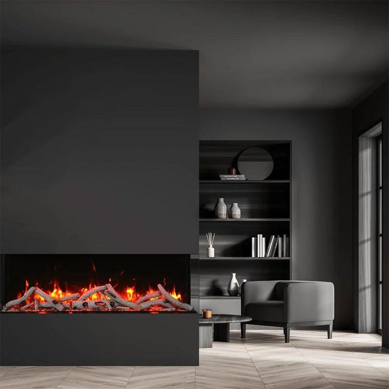 Amantii Tru-View Slim 40-Inch Indoor/Outdoor Built-In 3-Sided Smart Electric Fireplace