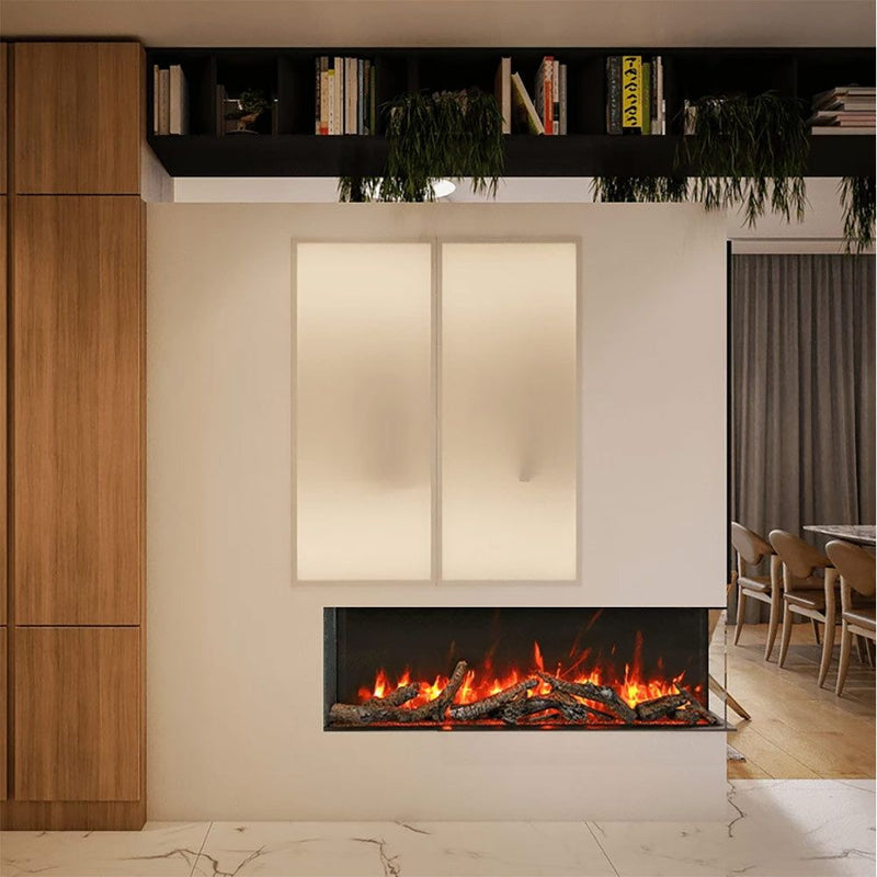 Amantii Tru-View Slim 40-Inch Indoor/Outdoor Built-In 3-Sided Smart Electric Fireplace