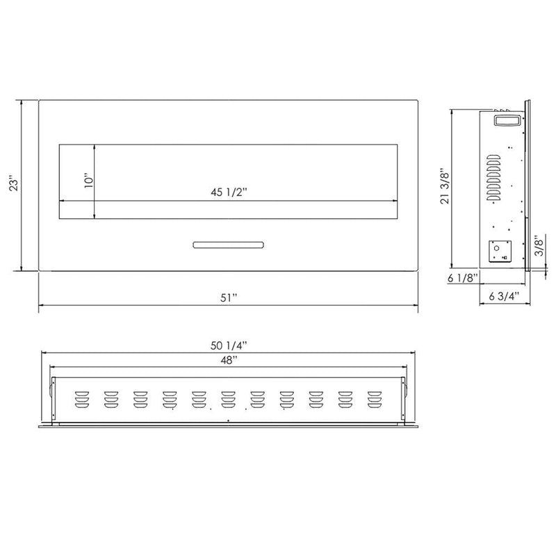 Amantii WM-FM Wall Mount/Built-In Smart Electric Fireplace with Logs and Glass Surround