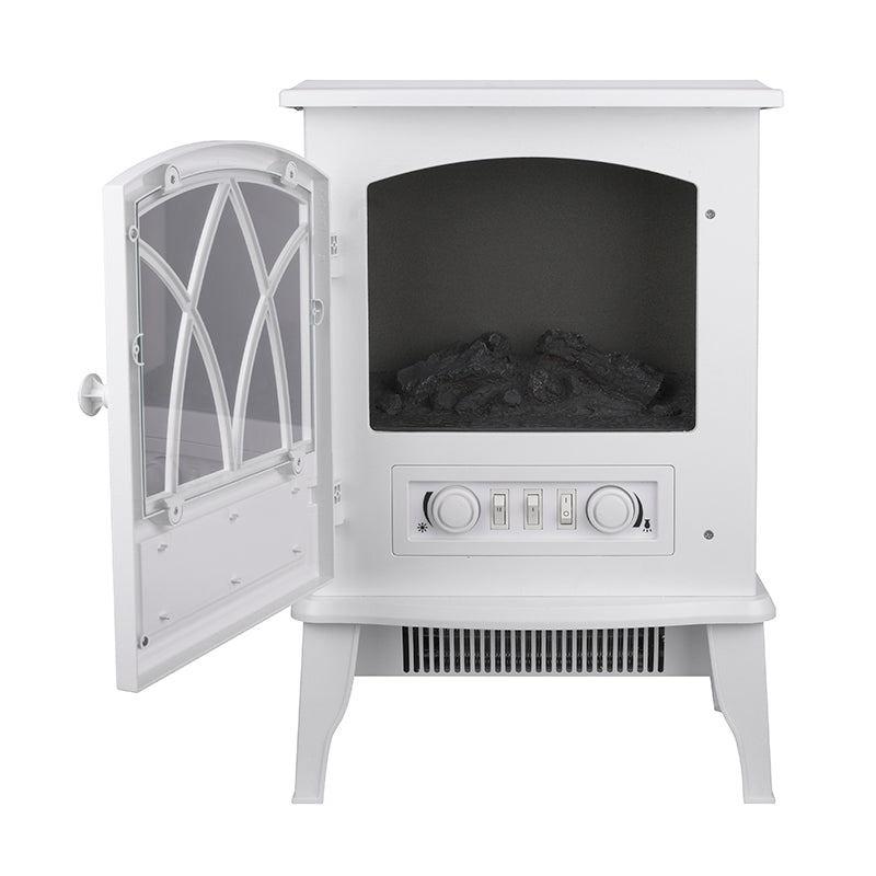 White Fireplace Stover Infrared Heater