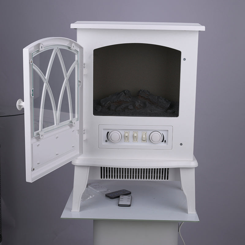 White Fireplace Stover Infrared Heater