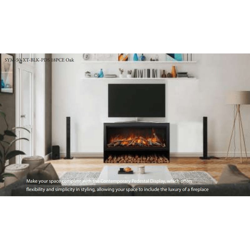 Amantii Contemporary Pedestal with Storage Department for Traditional Series Electric Fireplace - Outside Town