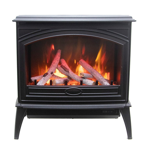 Amantii Lynwood E70 Freestanding Cast Iron Electric Fireplace Stoves with Logs - Outside Town