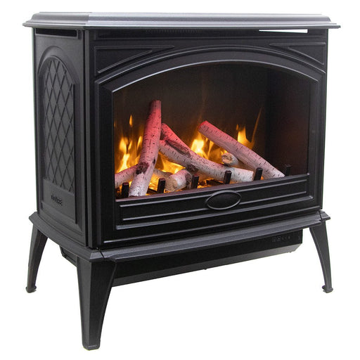 Amantii Lynwood E70 Freestanding Cast Iron Electric Fireplace Stoves with Logs - Outside Town