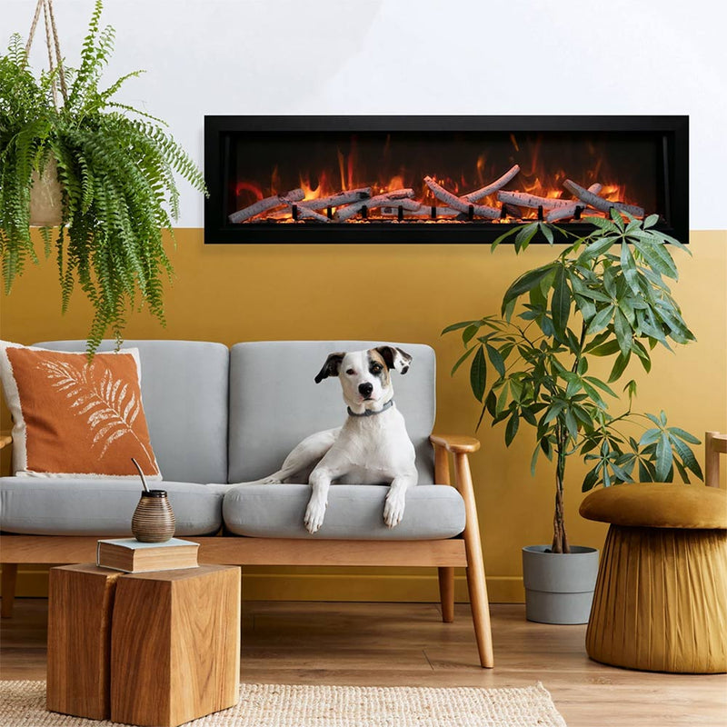 Amantii Panorama Deep Extra Tall Lumina 50 - Inch Indoor/Outdoor Built - In Smart Electric Fireplace - Outside Town